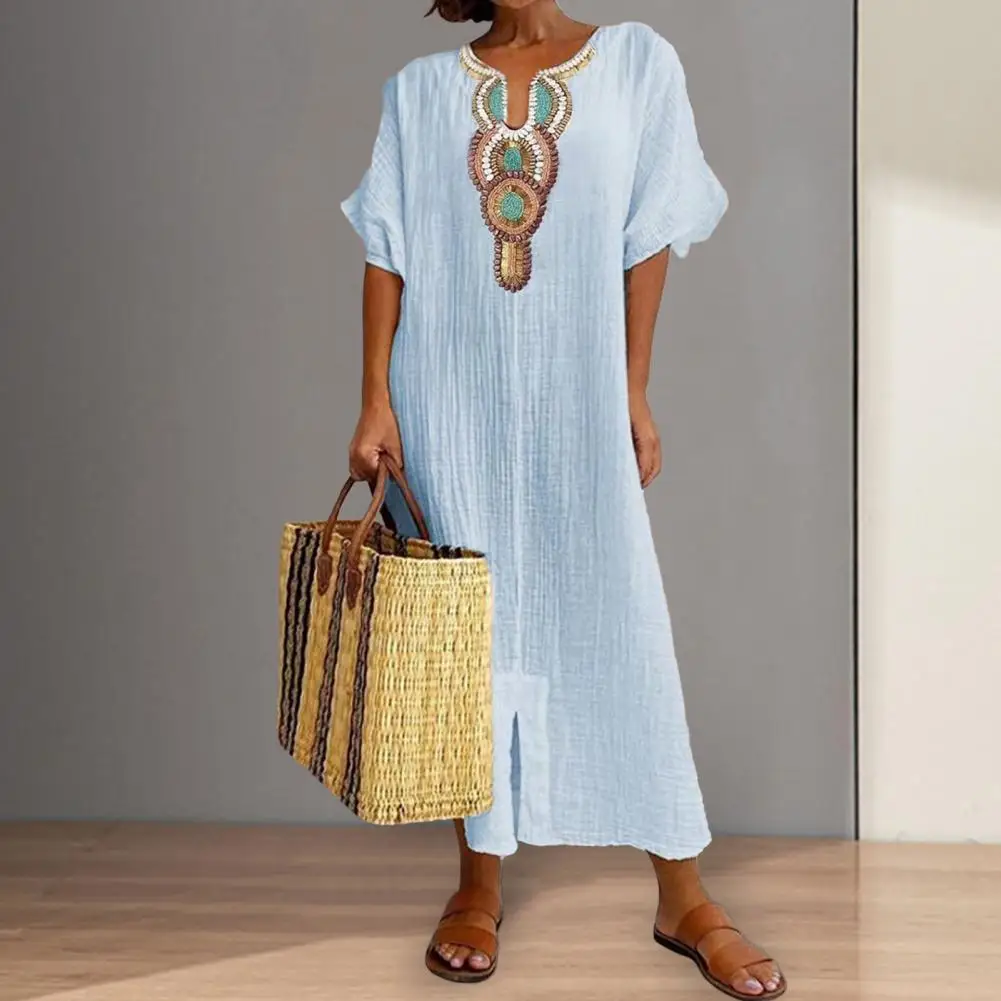 Trendy Lady Beach Dress Embroidery Split Plus Size Ankle Length Lady Dress Soft Summer Dress Lady Garment
Trendy Lady Beach Dress Embroidery Split Plus Size Ankle Length Lady Dress Soft Summer Dress Lady Garment