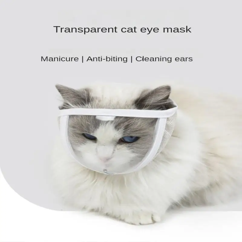 

Transparent Face Guard Adjustable Anti-bite Pet Muzzle Help For Training And Behavior Cat Mas Cat Accessories Protective Safe