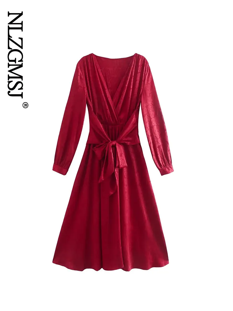 Nlzgmsj 2022 Spring Vintage Red Sexy V Neck Long Sleeve Dress Slim Bow Belt Collect Waist Elegant Dresses for Women 202208
Nlzgmsj 2022 Spring Vintage Red Sexy V Neck Long Sleeve Dress Slim Bow Belt Collect Waist Elegant Dresses for Women 202208