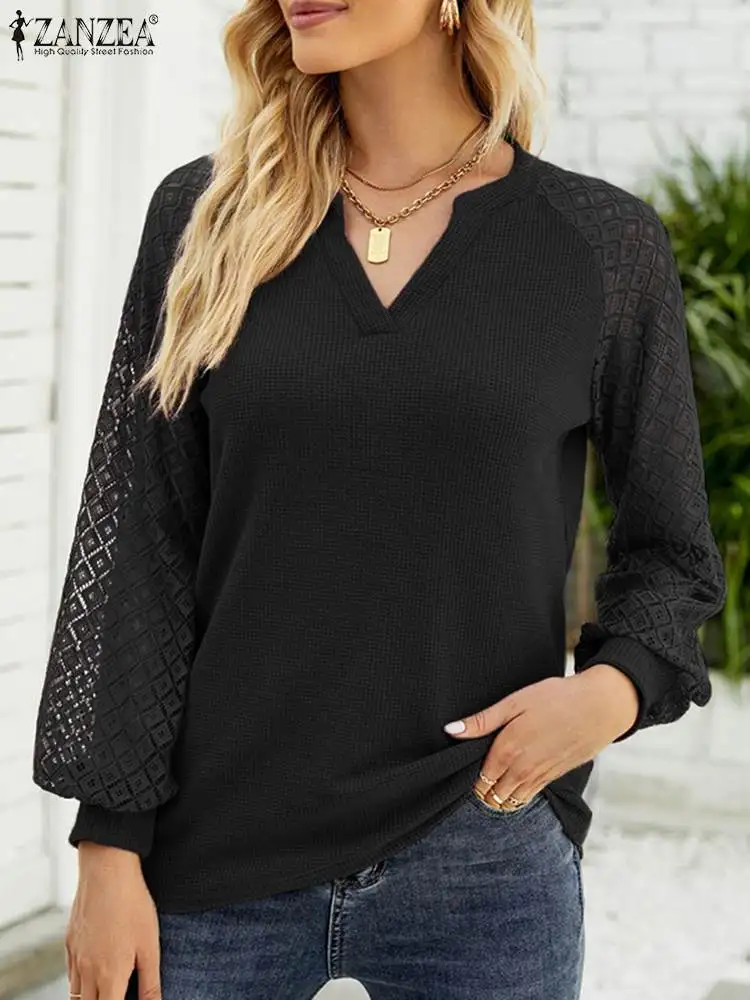 ZANZEA Women Elegant Solid Blusas Fashion Patchwork Tops V Neck Long Sleeve Lace Crochet Blouse Female Work Tunic Chemise 2023
ZANZEA Women Elegant Solid Blusas Fashion Patchwork Tops V Neck Long Sleeve Lace Crochet Blouse Female Work Tunic Chemise 2023