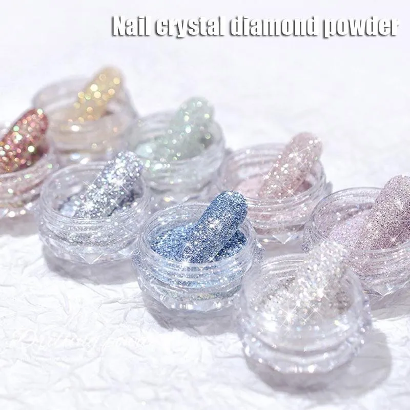 8 Colors New Crystal Diamond suger Powder Rainbow Color Glitter Shiny Pigment Holographic Glass Micro Drill Nails Art Decoration
8 Colors New Crystal Diamond suger Powder Rainbow Color Glitter Shiny Pigment Holographic Glass Micro Drill Nails Art Decoration