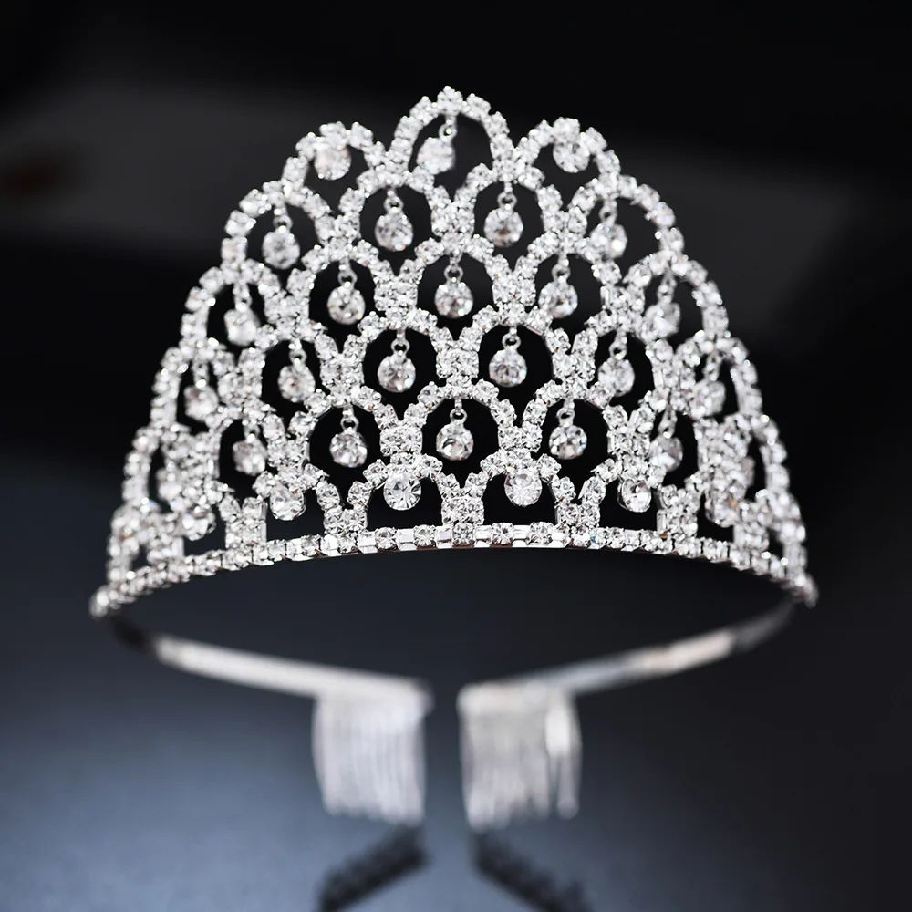 Fashion Ladies Crystal Rhinestone Crown Accessories Girls Wedding Silver Plated Hair Accessories Headband Bridal Wedding Gifts
Fashion Ladies Crystal Rhinestone Crown Accessories Girls Wedding Silver Plated Hair Accessories Headband Bridal Wedding Gifts