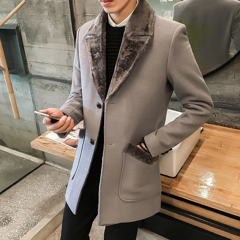 Men's Windbreaker Jacket 2022 Business Casual Warm Wool Plus Velvet Warm Standing Collar Mid-length Winter Men's Wool Jacket
Men's Windbreaker Jacket 2022 Business Casual Warm Wool Plus Velvet Warm Standing Collar Mid-length Winter Men's Wool Jacket