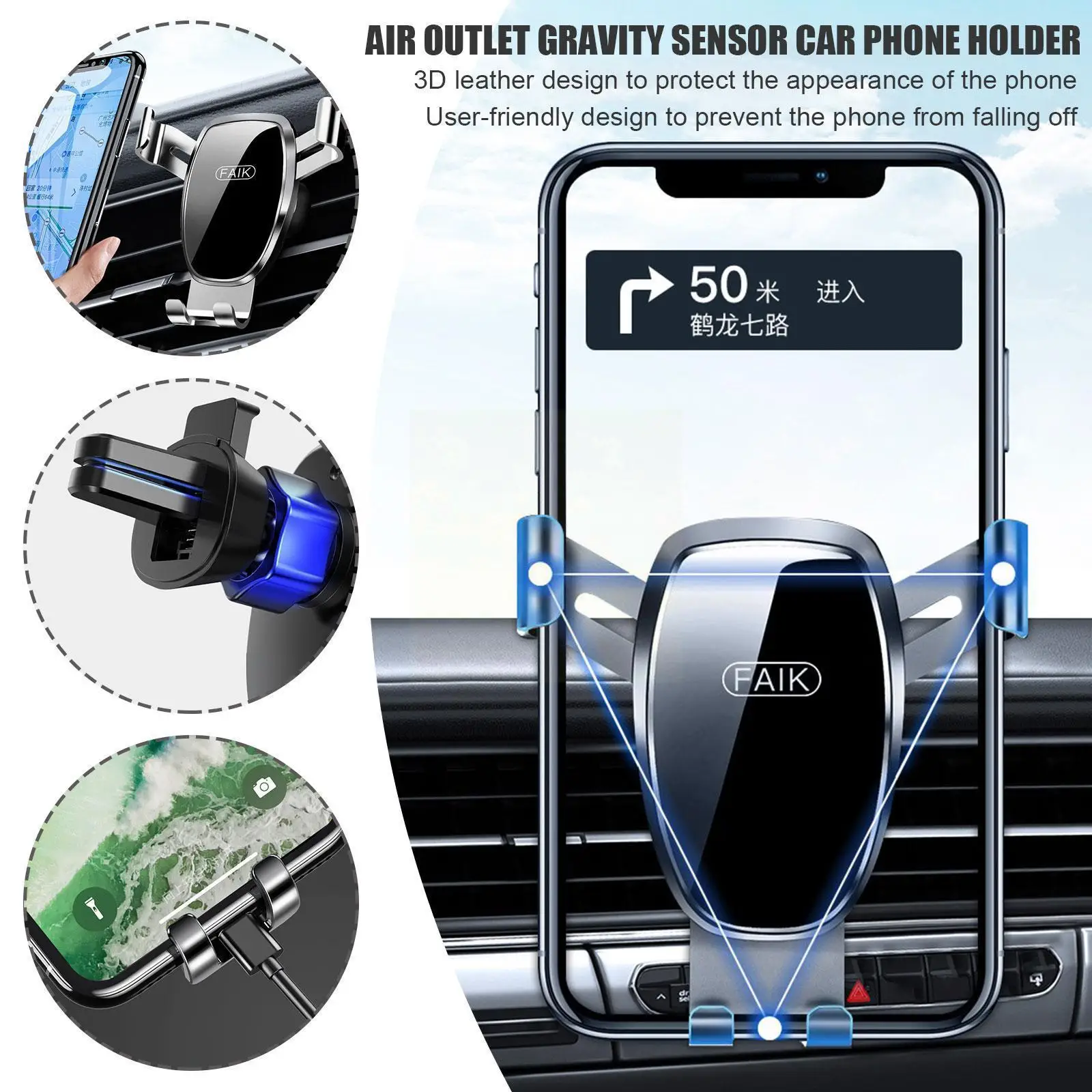 Car Phone Holder Air Vent Clip Mount Mobile Phone Gravity Holder Universal GPS Triangle Bracket For Iphone Xiaomi Samsung H I5P1
Car Phone Holder Air Vent Clip Mount Mobile Phone Gravity Holder Universal GPS Triangle Bracket For Iphone Xiaomi Samsung H I5P1