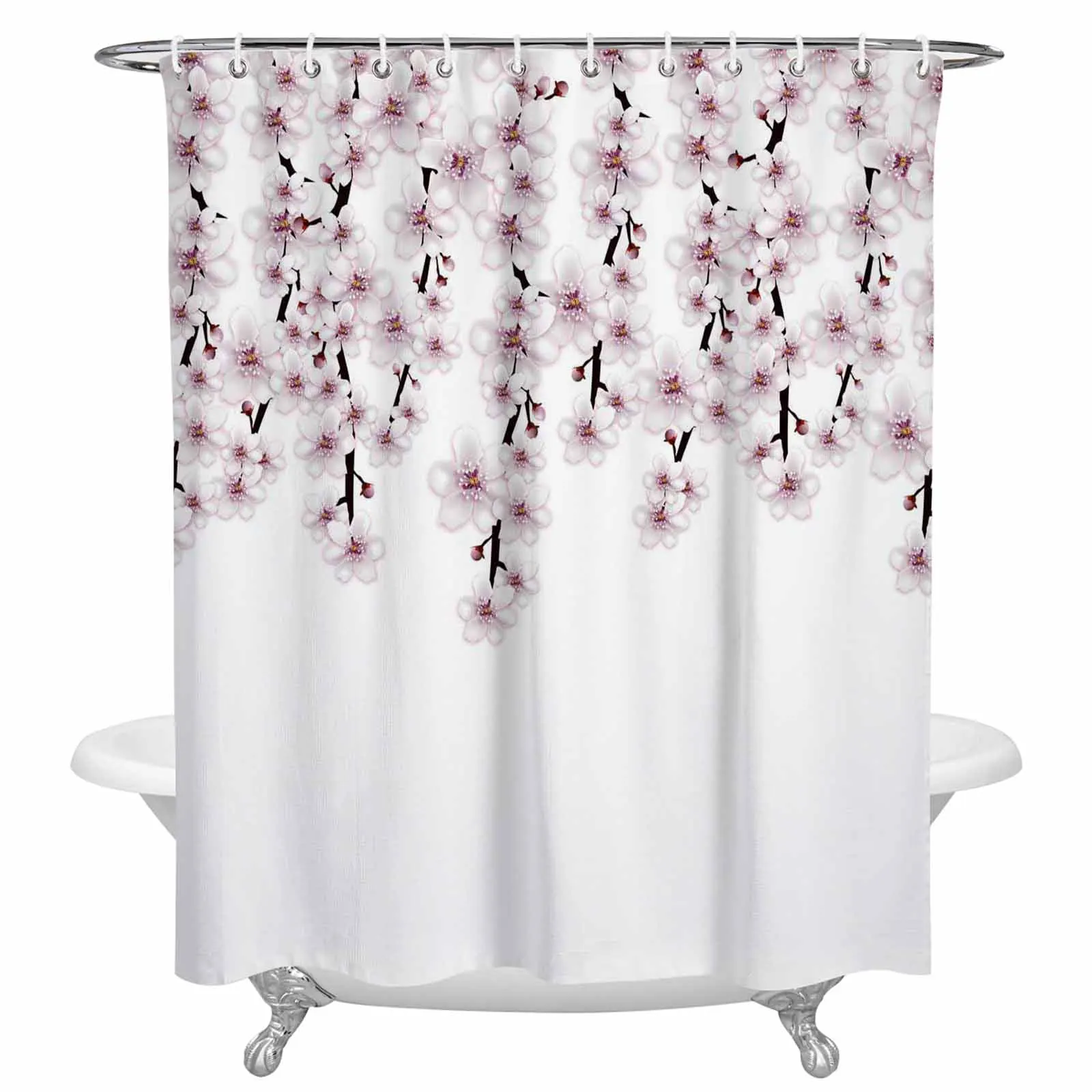 Spring Cherry Blossom Branch Bathroom Shower Curtain Modern Home Decor Waterproof Polyester Fabric Bath Curtains
Spring Cherry Blossom Branch Bathroom Shower Curtain Modern Home Decor Waterproof Polyester Fabric Bath Curtains