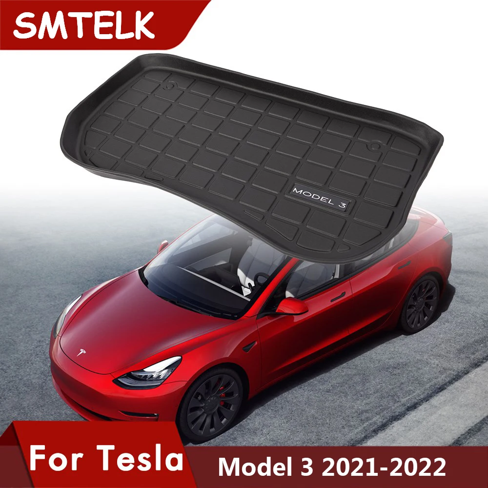 

Новая модель 3 2022 коврик для багажника автомобиля Tesla Model 3 2021, аксессуары, коврики из ТПЭ, водонепроницаемые переносные поддоны для груза