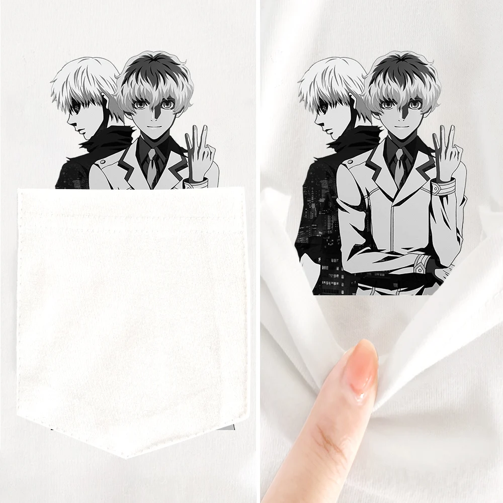 

CLOOCL 100% Cotton T-shirt Tokyo Ghoul Cartoon Pattern Tees Men Women Short Sleeve Fashion White Pocket Tops Asian Size XS-7XL