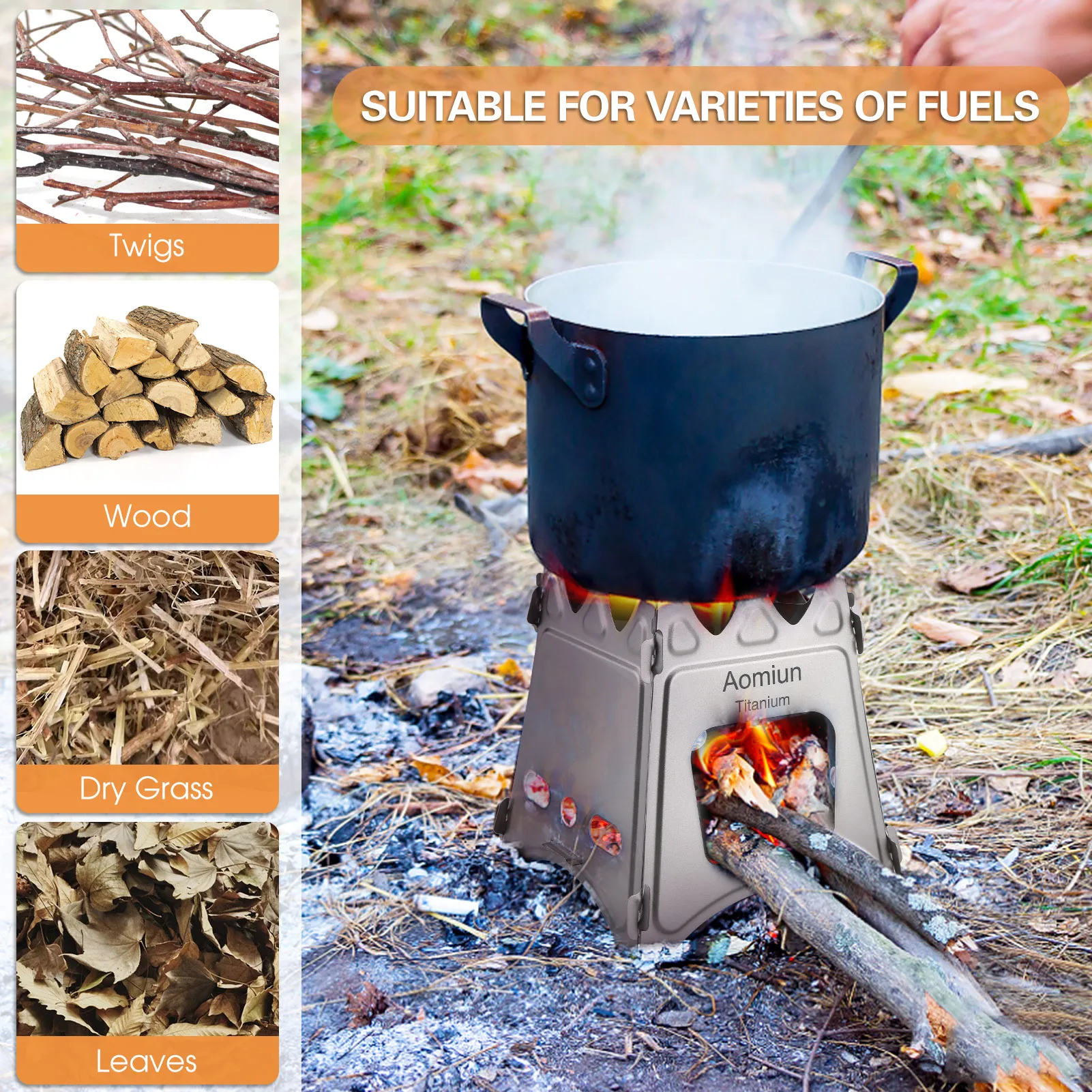 Aomiun Tourist Burner Camping Stove Compact Folding Wood Stove for Outdoor Camping Cooking Picnic Survival Barbecue Equipment
Aomiun Tourist Burner Camping Stove Compact Folding Wood Stove for Outdoor Camping Cooking Picnic Survival Barbecue Equipment