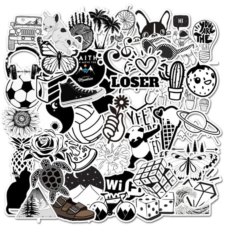 10/30/50/2x50pcs Black White Gothic Style Graffiti Stickers DIY Laptop Luggage Guitar Skateboard Decal Kid Toy New 2022
10/30/50/2x50pcs Black White Gothic Style Graffiti Stickers DIY Laptop Luggage Guitar Skateboard Decal Kid Toy New 2022