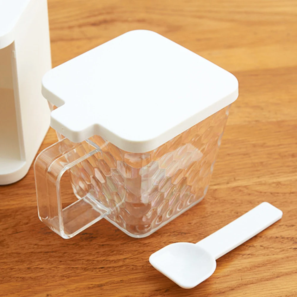 3 Grids Container Seasoning Box Transparent Desktop Spices Storage Spoon Kitchen Cooking Herb Condiment Jar With Handle
3 Grids Container Seasoning Box Transparent Desktop Spices Storage Spoon Kitchen Cooking Herb Condiment Jar With Handle