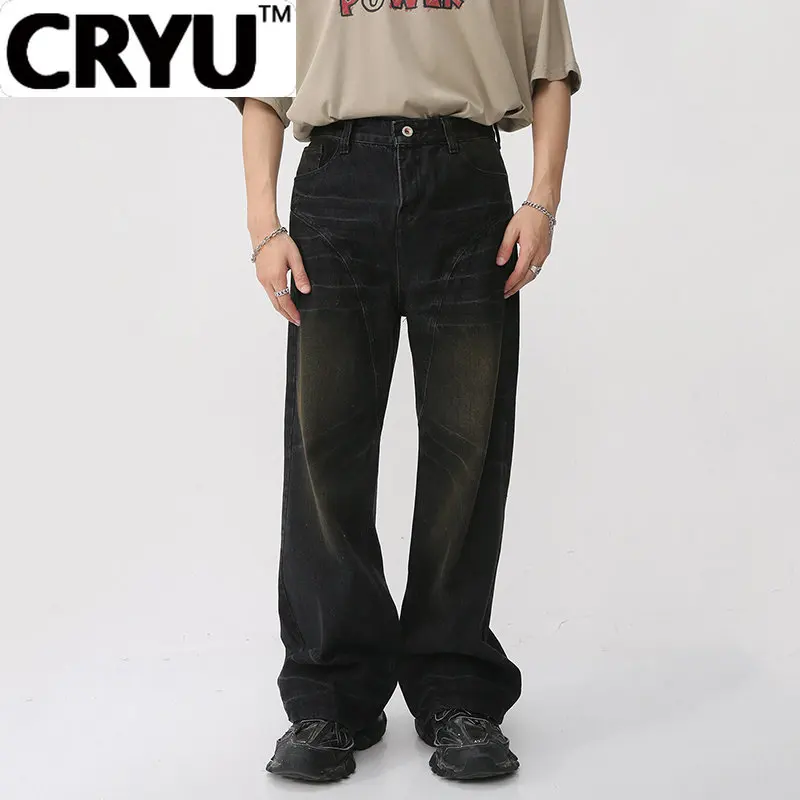 CRYU New Men's Jeans Vintage Male Loose Straight Denim Pants Gradient Color Wide Leg Trousers High Street Trend 2023 9A8121 
CRYU New Men's Jeans Vintage Male Loose Straight Denim Pants Gradient Color Wide Leg Trousers High Street Trend 2023 9A8121
