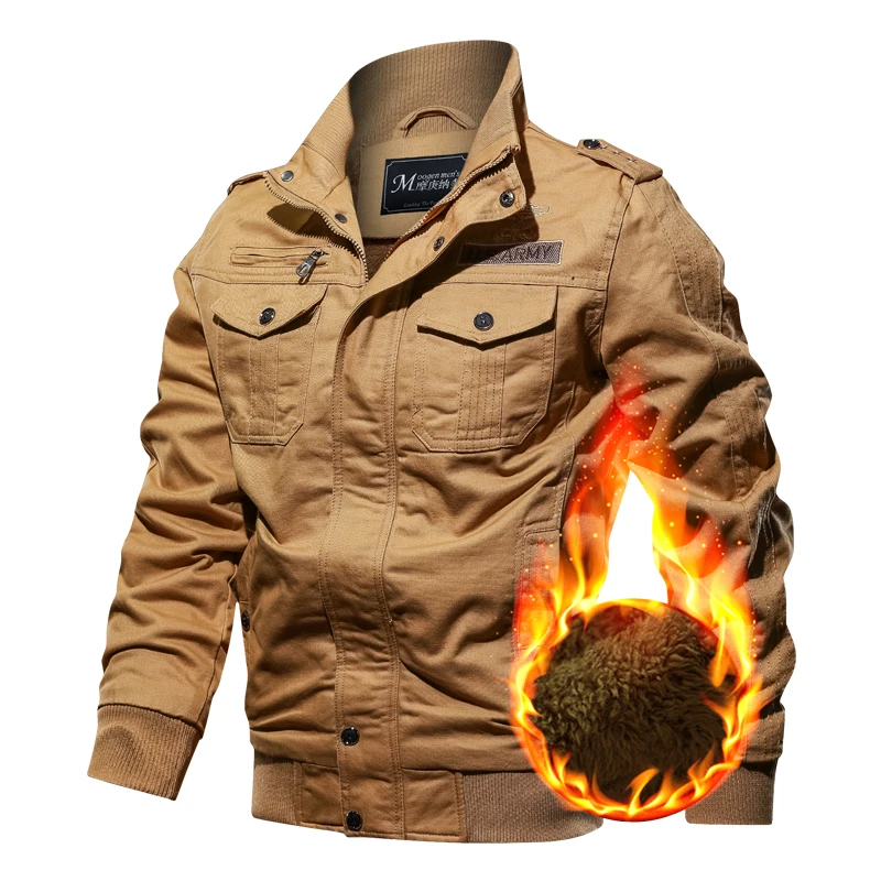 Bomber Jacket Men's Casual Overcoat Plus Velvet Multi-pockets Streetwear Hip Hop Design Winter Windproof Coat Tactical Fashion
Bomber Jacket Men's Casual Overcoat Plus Velvet Multi-pockets Streetwear Hip Hop Design Winter Windproof Coat Tactical Fashion