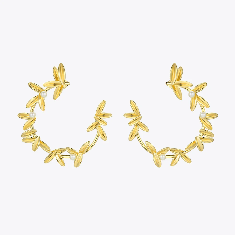ENFASHION Olive Branch Leaf Hoop Earrings For Women Gold Color Statement Metal Flower Big Hoops Earings Fashion Jewelry EC191072
ENFASHION Olive Branch Leaf Hoop Earrings For Women Gold Color Statement Metal Flower Big Hoops Earings Fashion Jewelry EC191072