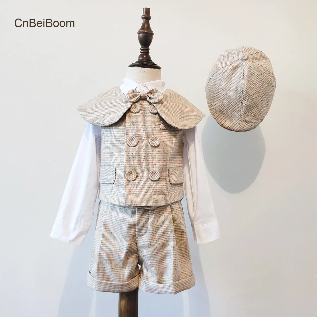CnBeiBoom High quality Kids Boy Formal Suit Clothes Set With Hat Grid Vest Baby 1 2 3 4 Year Gentleman Birthday Party Outfit 
CnBeiBoom High quality Kids Boy Formal Suit Clothes Set With Hat Grid Vest Baby 1 2 3 4 Year Gentleman Birthday Party Outfit
