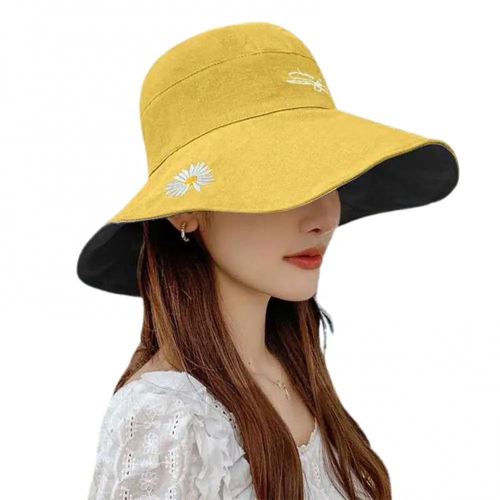 Bucket Hats Women Men Fishing Caps Reversible Double Sided Daisys Embroidery Sun Protection Hat Fisherman Cap
Bucket Hats Women Men Fishing Caps Reversible Double Sided Daisys Embroidery Sun Protection Hat Fisherman Cap