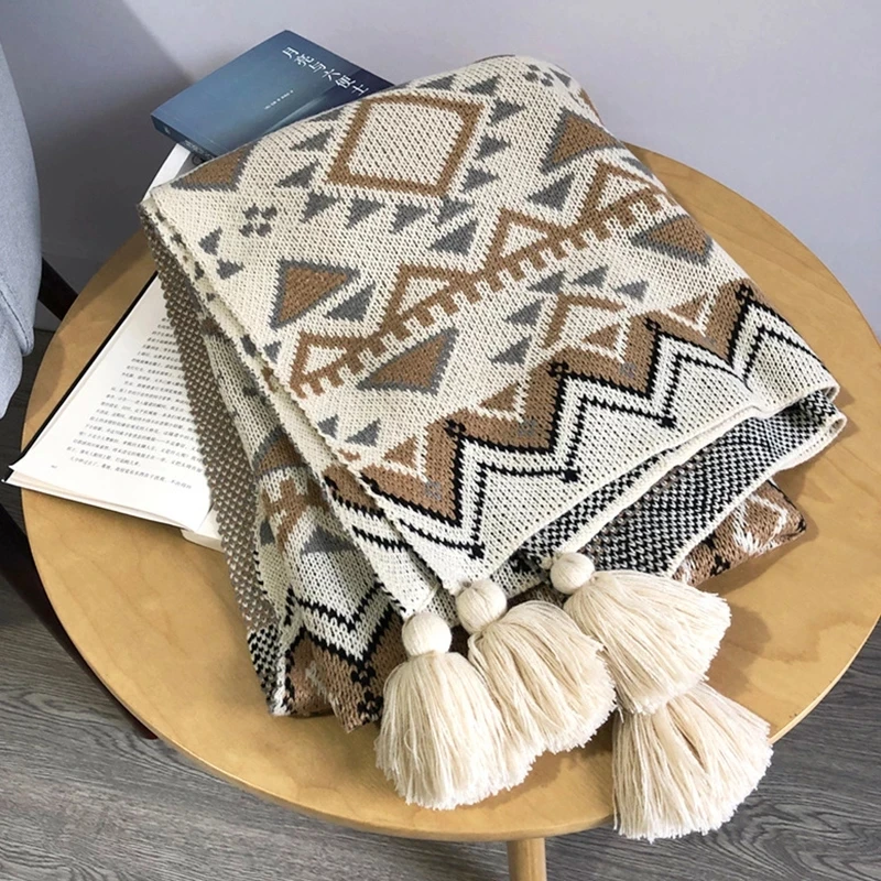 Knitted Blankets Plaid Bohemian Tapestry Nap Vintage Autumn Winter Decorative Sofa Cover Deken Cobertor Manta
Knitted Blankets Plaid Bohemian Tapestry Nap Vintage Autumn Winter Decorative Sofa Cover Deken Cobertor Manta