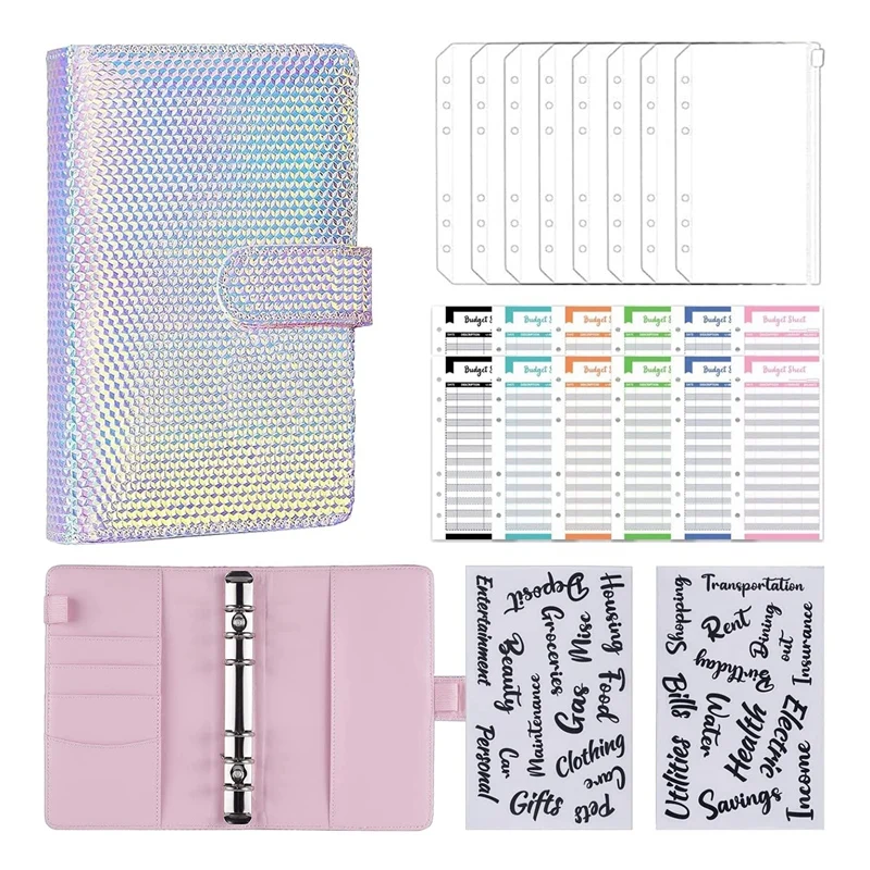 NEW-A6 Money Budget Ring Binder,Cash Stuffing Budget Wallet Planner Binder with Cash Envelope, Money Folder Wallet Organiser
NEW-A6 Money Budget Ring Binder,Cash Stuffing Budget Wallet Planner Binder with Cash Envelope, Money Folder Wallet Organiser