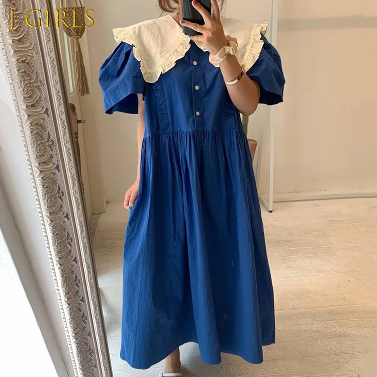 J GIRLS Patchwork Turn-down Collar Dress Women Solid Color Single Breasted Puff Sleeve Dresses Outwear Casual 2022 New Trend
J GIRLS Patchwork Turn-down Collar Dress Women Solid Color Single Breasted Puff Sleeve Dresses Outwear Casual 2022 New Trend