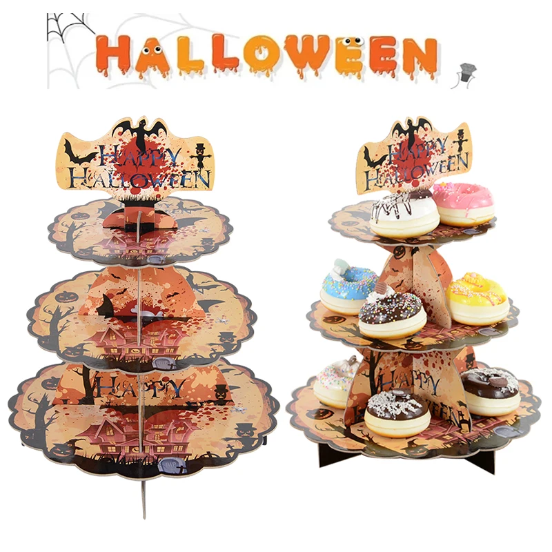 1PC Halloween Round Cupcake Stand 3-Layer Paperboard Dessert Display Rack Horror Pumpkin Pattern Party Cake Decoration Supplies
1PC Halloween Round Cupcake Stand 3-Layer Paperboard Dessert Display Rack Horror Pumpkin Pattern Party Cake Decoration Supplies