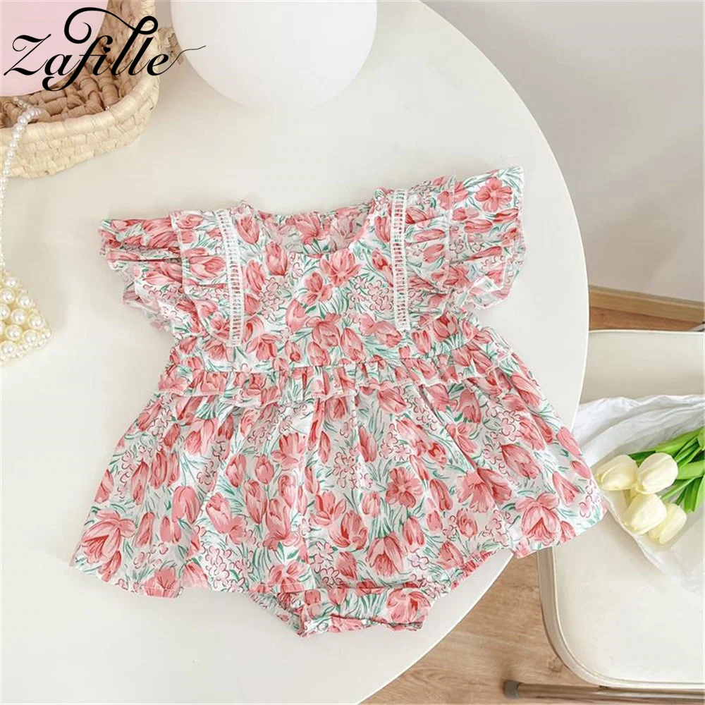 ZAFILLE Sweet Baby Girls Rompers Flying Sleeve Clothes For Newborns Flowers Print Kids Girls Clothing Summer Infrant Playsuit
ZAFILLE Sweet Baby Girls Rompers Flying Sleeve Clothes For Newborns Flowers Print Kids Girls Clothing Summer Infrant Playsuit