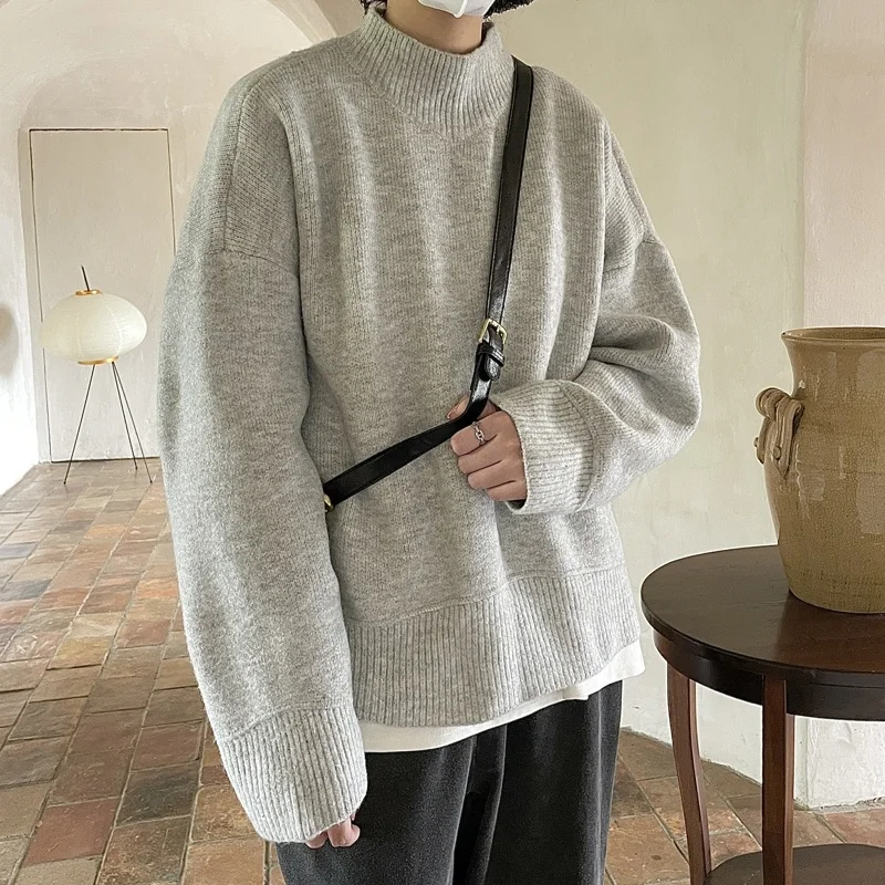 Winter Stand Collar Sweater Men Warm Fashion Casual Oversized Knitted Pullover Men Korean Loose Long Sleeve Sweater Mens Jumper
Winter Stand Collar Sweater Men Warm Fashion Casual Oversized Knitted Pullover Men Korean Loose Long Sleeve Sweater Mens Jumper