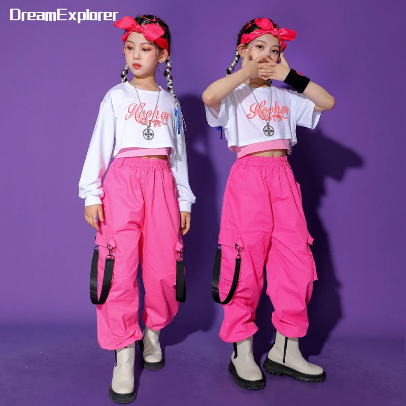 Hip Hop Girls Crop Top Pink Cargo Pant Kids Sweatshirt Street Dance Clothes Sets Child Jazz Sweet Outfit Teen Streetwear Costume
Hip Hop Girls Crop Top Pink Cargo Pant Kids Sweatshirt Street Dance Clothes Sets Child Jazz Sweet Outfit Teen Streetwear Costume