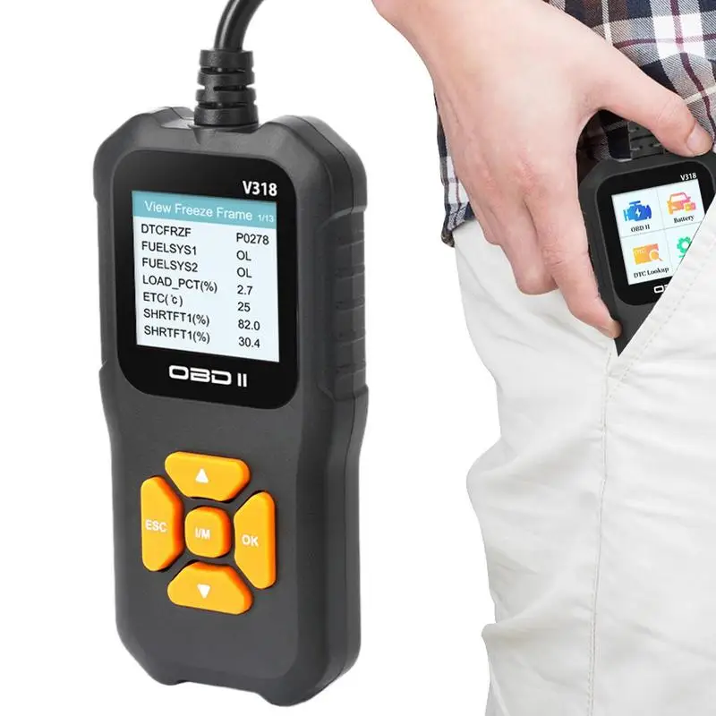 Автомобильный сканер OBD V318, считыватель и сканер автомобильных кодов, диагностический сканер для всех автомобилей с протоколом OBD II, доступно 10 языков для чтения
Автомобильный сканер OBD V318, считыватель и сканер автомобильных кодов, диагностический сканер для всех автомобилей с протоколом OBD II, доступно 10 языков для чтения