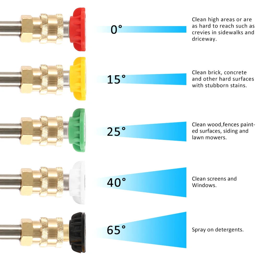 High Pressure Washer Spray Tips Nozzles 1/4 Inch 4000 PSI 5 Degrees 7pcs Outdoor Power Tools Pressure Washer Parts
High Pressure Washer Spray Tips Nozzles 1/4 Inch 4000 PSI 5 Degrees 7pcs Outdoor Power Tools Pressure Washer Parts