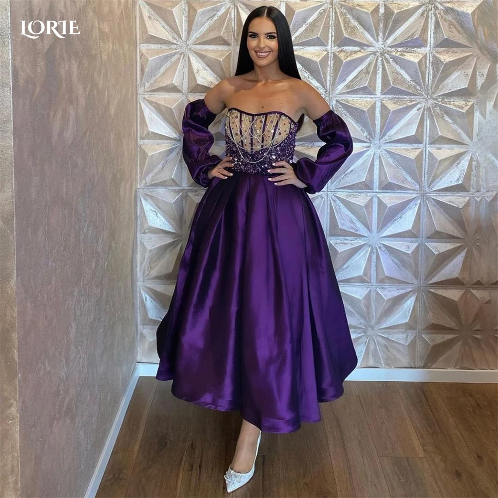 LORIE Purple Glitter Prom Dresses Off Shoulder A-LIne Arabia Lantern Sleeves Evening Dress Beadings Ankle-Length Party Gowns
LORIE Purple Glitter Prom Dresses Off Shoulder A-LIne Arabia Lantern Sleeves Evening Dress Beadings Ankle-Length Party Gowns