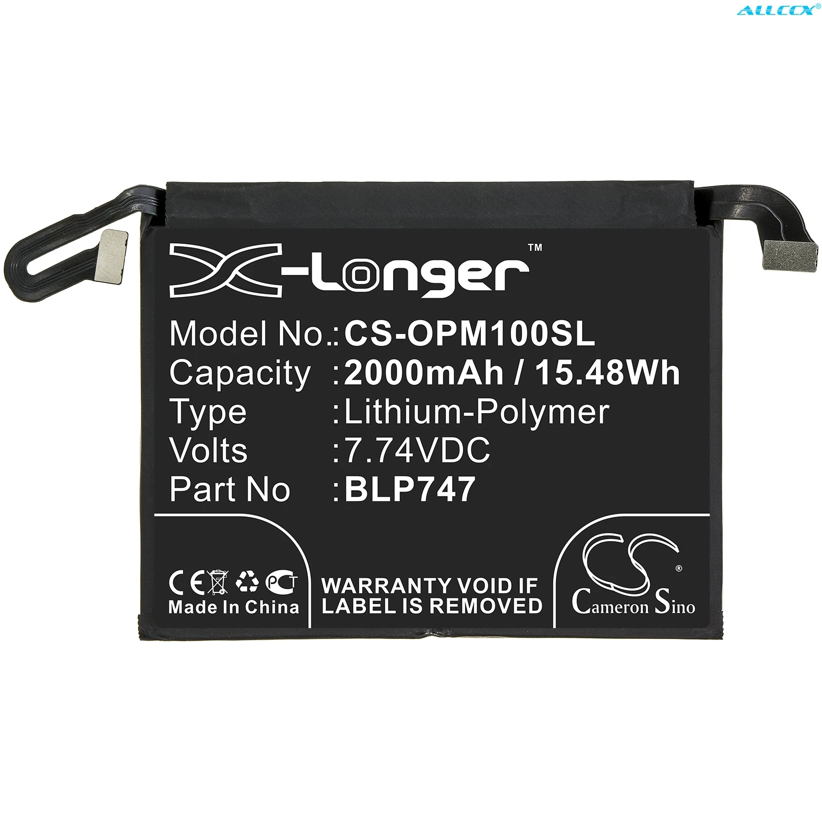 Cameron Sino 2000mAh Mobile phone Battery BLP747 for OPPO Reno ACE, PCLM10 
Cameron Sino 2000mAh Mobile phone Battery BLP747 for OPPO Reno ACE, PCLM10