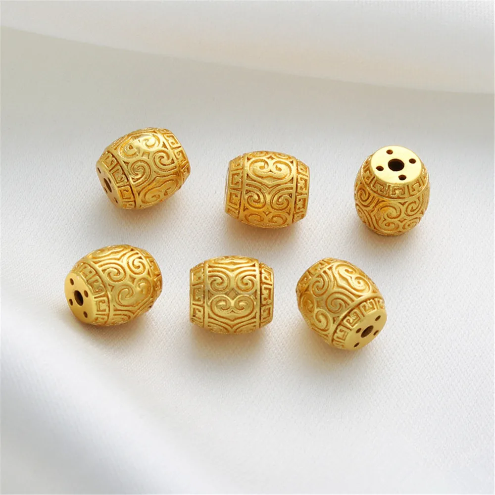 18K gold clad matte gold auspicious clouds drum beads transfer beads spacer beads diy handmade chain jewelry accessories
18K gold clad matte gold auspicious clouds drum beads transfer beads spacer beads diy handmade chain jewelry accessories