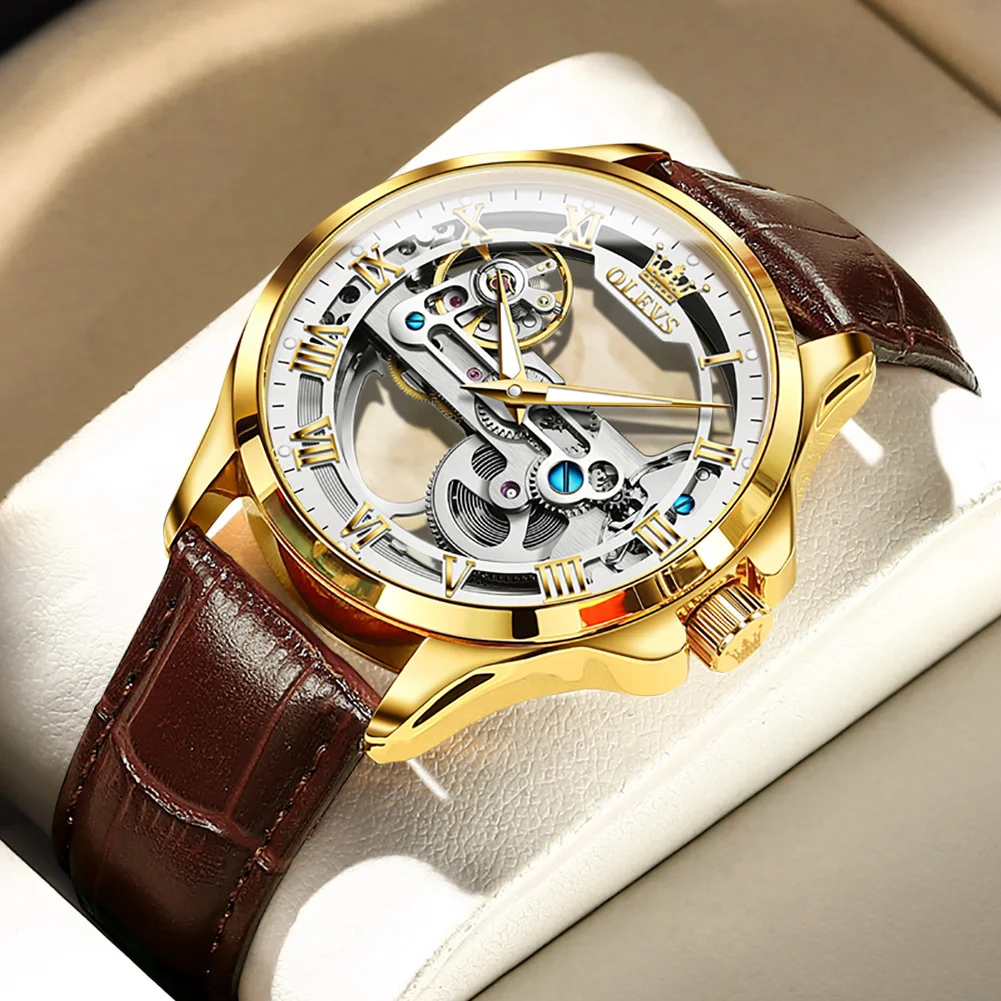 OLEVS Men's Luxury Watch Automatic Mechanical Self-Winding Skeleton Tourbillon Watches Leather Waterproof Wristwatches Top Brand
OLEVS Men's Luxury Watch Automatic Mechanical Self-Winding Skeleton Tourbillon Watches Leather Waterproof Wristwatches Top Brand