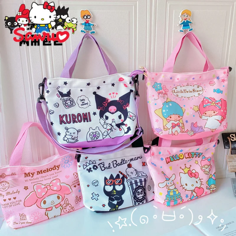 Sanrio Melody Kuromi Hello Kitty Cinnamoroll Pochacco Canvas Shoulder Carry-on Lunch Box Crossbody Backpack Casual Clutch Bag
Sanrio Melody Kuromi Hello Kitty Cinnamoroll Pochacco Canvas Shoulder Carry-on Lunch Box Crossbody Backpack Casual Clutch Bag