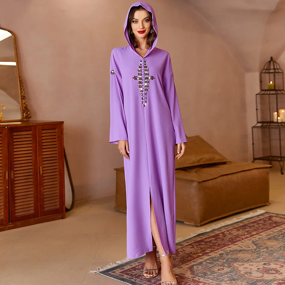 Loose Purple Elegant Gulf Hooded Abaya Dubai Woman 2022 Femme Arabic Party Dresses Ramadan Jilbab Moroccan Caftan Hat Djellaba
Loose Purple Elegant Gulf Hooded Abaya Dubai Woman 2022 Femme Arabic Party Dresses Ramadan Jilbab Moroccan Caftan Hat Djellaba