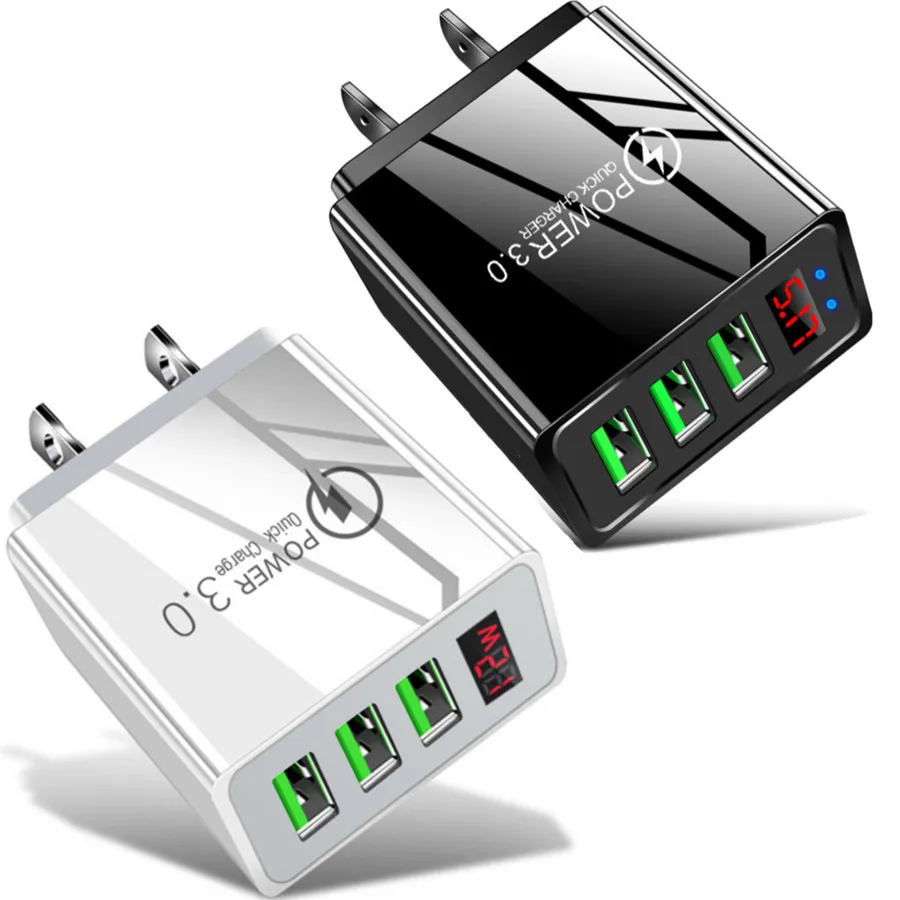 100pcs Led Display Eu US AC Home Travel 3 Usb Chargers Fast Quick Charge Wall Charger Power Adapter For IPhone Samsung charger
100pcs Led Display Eu US AC Home Travel 3 Usb Chargers Fast Quick Charge Wall Charger Power Adapter For IPhone Samsung charger