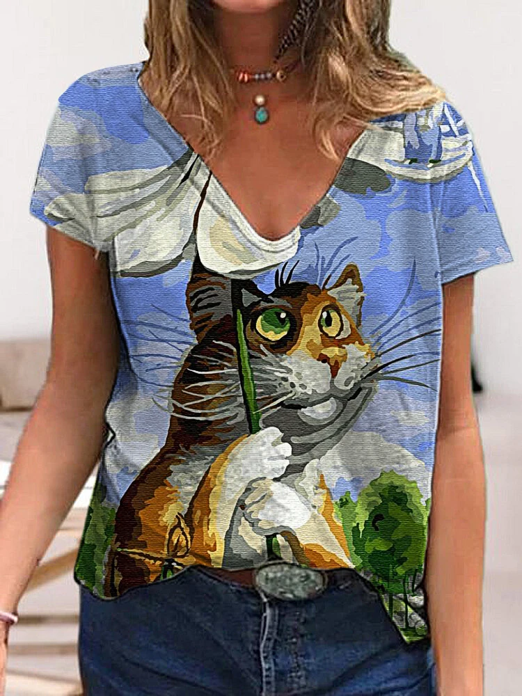 Summer Casual Tee Short Sleeve Women T-Shirts 3D Flower Print Street Tops Female V-Neck Loose T-Shirt 8XL Plus Size Top Pullover
Summer Casual Tee Short Sleeve Women T-Shirts 3D Flower Print Street Tops Female V-Neck Loose T-Shirt 8XL Plus Size Top Pullover