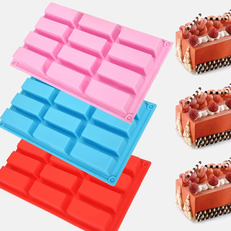 12 Holes Cake Fondant Chocolate Soap Mould Rectangle Shaped Silicone Mold Biscuit Cookie Baking Pan Kitchen Bakeware Accessories
12 Holes Cake Fondant Chocolate Soap Mould Rectangle Shaped Silicone Mold Biscuit Cookie Baking Pan Kitchen Bakeware Accessories