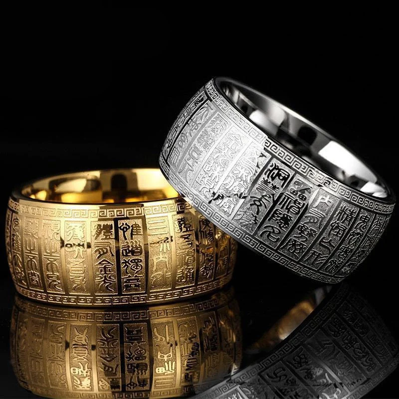 Модное кольцо Taiyi из титановой стали с китайскими иероглифами, подвесками и мантрой для удачи
Модное кольцо Taiyi из титановой стали с китайскими иероглифами, подвесками и мантрой для удачи