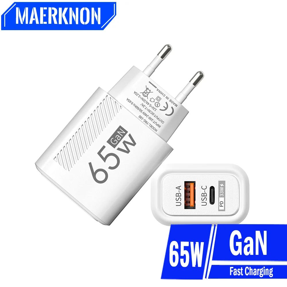 65W USB C Charger Fast Charging Mobile Phone Adapter GaN PD Type C Wall Fast Charger QC 3.0 For iPhone 14 Samsung Xiaomi Huawei 
65W USB C Charger Fast Charging Mobile Phone Adapter GaN PD Type C Wall Fast Charger QC 3.0 For iPhone 14 Samsung Xiaomi Huawei