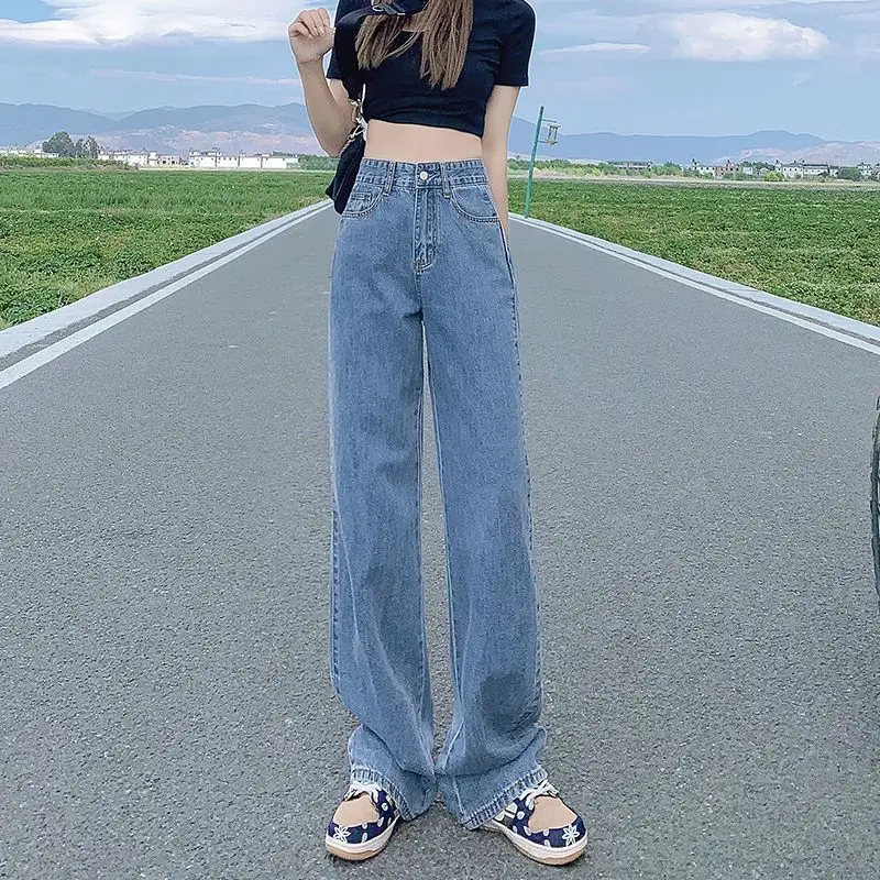 YOUYIDE Womens Jeans High Waist Jeans Wide Leg Denim Clothing Blue Jeans Retro Quality Fashion Straight Leg Pants
YOUYIDE Womens Jeans High Waist Jeans Wide Leg Denim Clothing Blue Jeans Retro Quality Fashion Straight Leg Pants
