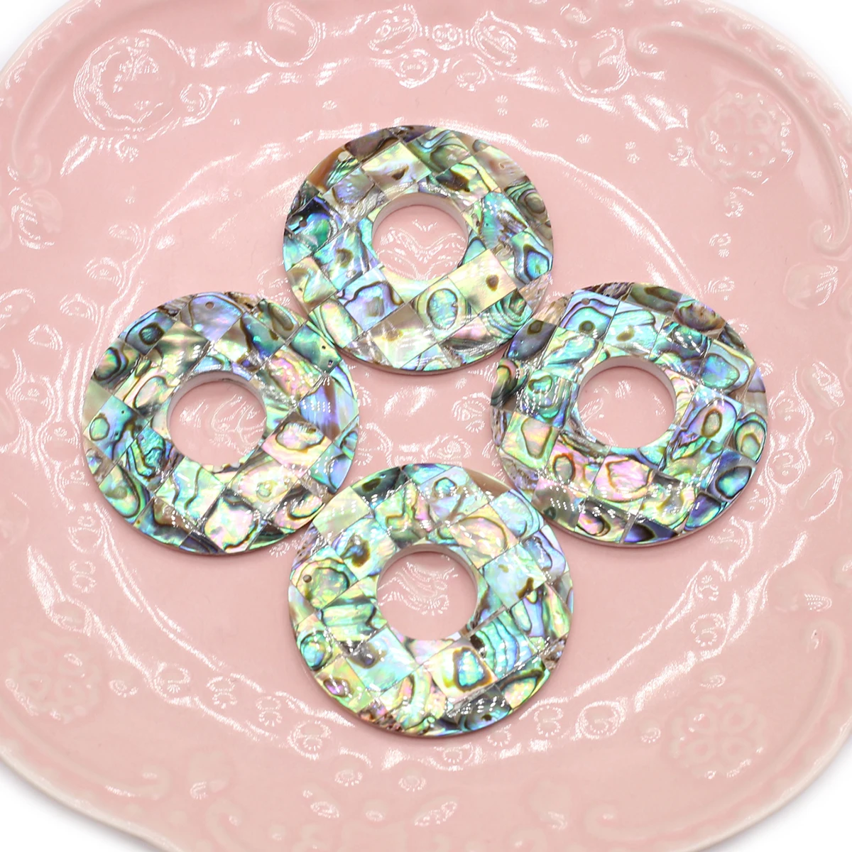 

Shell Pendant Natural Abalone Round Circle Splicing Pendant Charms For Jewelry Making DIY Necklace Bracelet Accessory