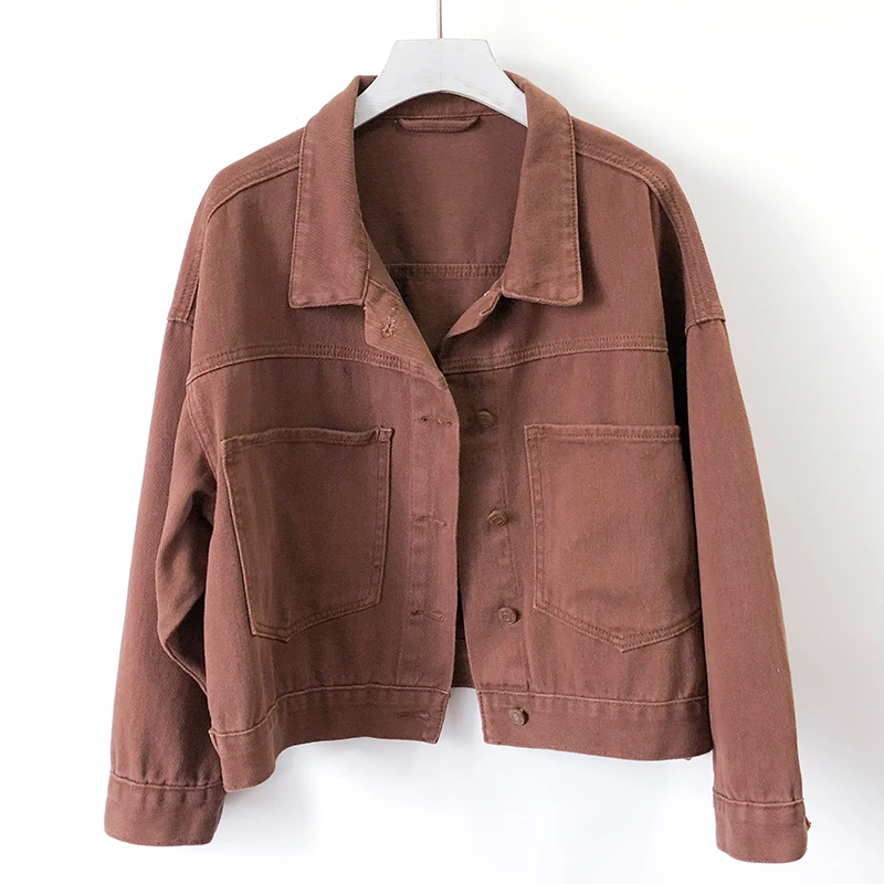 Vintage Brown Denim Jackets Women Loose Casual Short Wash Cowboy Outerwear Spring New Korean Big Pocket Jeans Jacket Coat Female
Vintage Brown Denim Jackets Women Loose Casual Short Wash Cowboy Outerwear Spring New Korean Big Pocket Jeans Jacket Coat Female