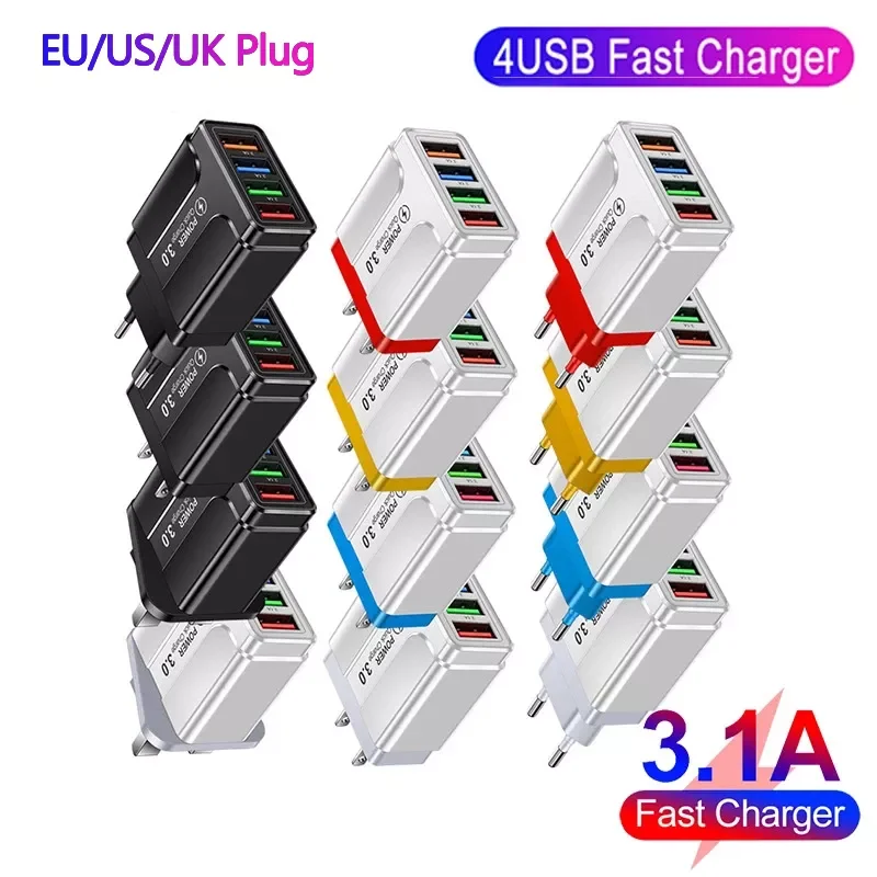 4 USB Fast Charger Quick Charge 3.0 For iPhone 13 Charger For Samsung S10 S9 Plug Xiaomi Mi Huawei Mobile Phone Chargers Adapter
4 USB Fast Charger Quick Charge 3.0 For iPhone 13 Charger For Samsung S10 S9 Plug Xiaomi Mi Huawei Mobile Phone Chargers Adapter