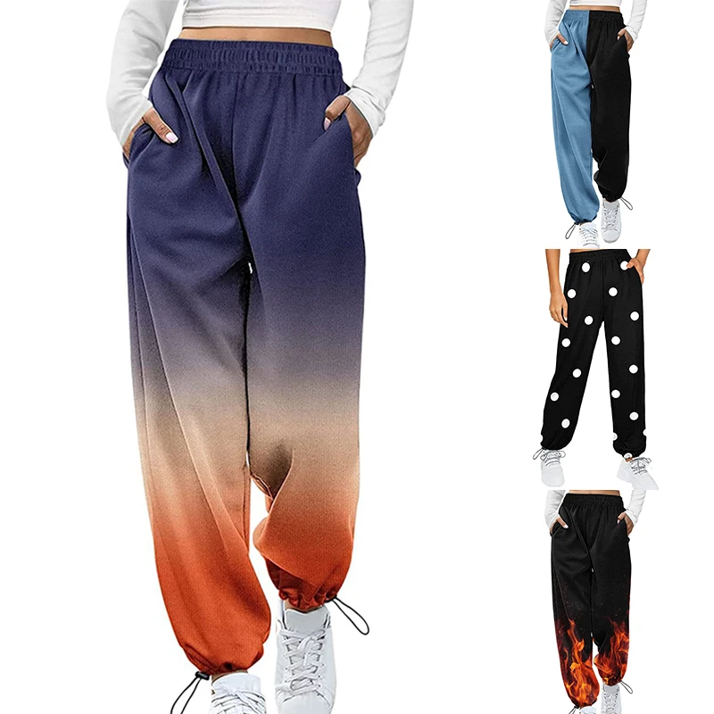 

Newly Women's Hip Hop Pants Drawstring Foot Cuff Harem Baggy Trousers High Waist Jogger Pants for Dance Sports Running Jogging