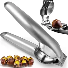 Chestnut Opener Nutcracker Clip 304 Stainless Steel Walnut Pecan Filbert Macadamia Pistachio Nut Cutter Knife Kitchen Gadgets
