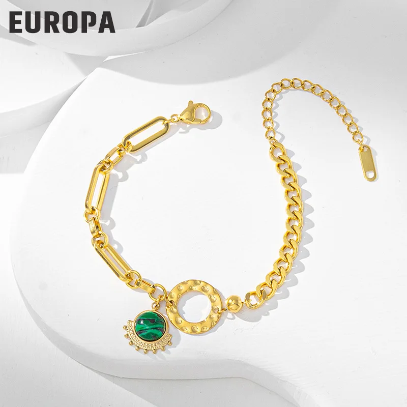 2022 New fashion 18K gold-plated circular patchwork multi-tiered Lady's bracelet, turquoise pendant bracelet, women's jewelry
2022 New fashion 18K gold-plated circular patchwork multi-tiered Lady's bracelet, turquoise pendant bracelet, women's jewelry