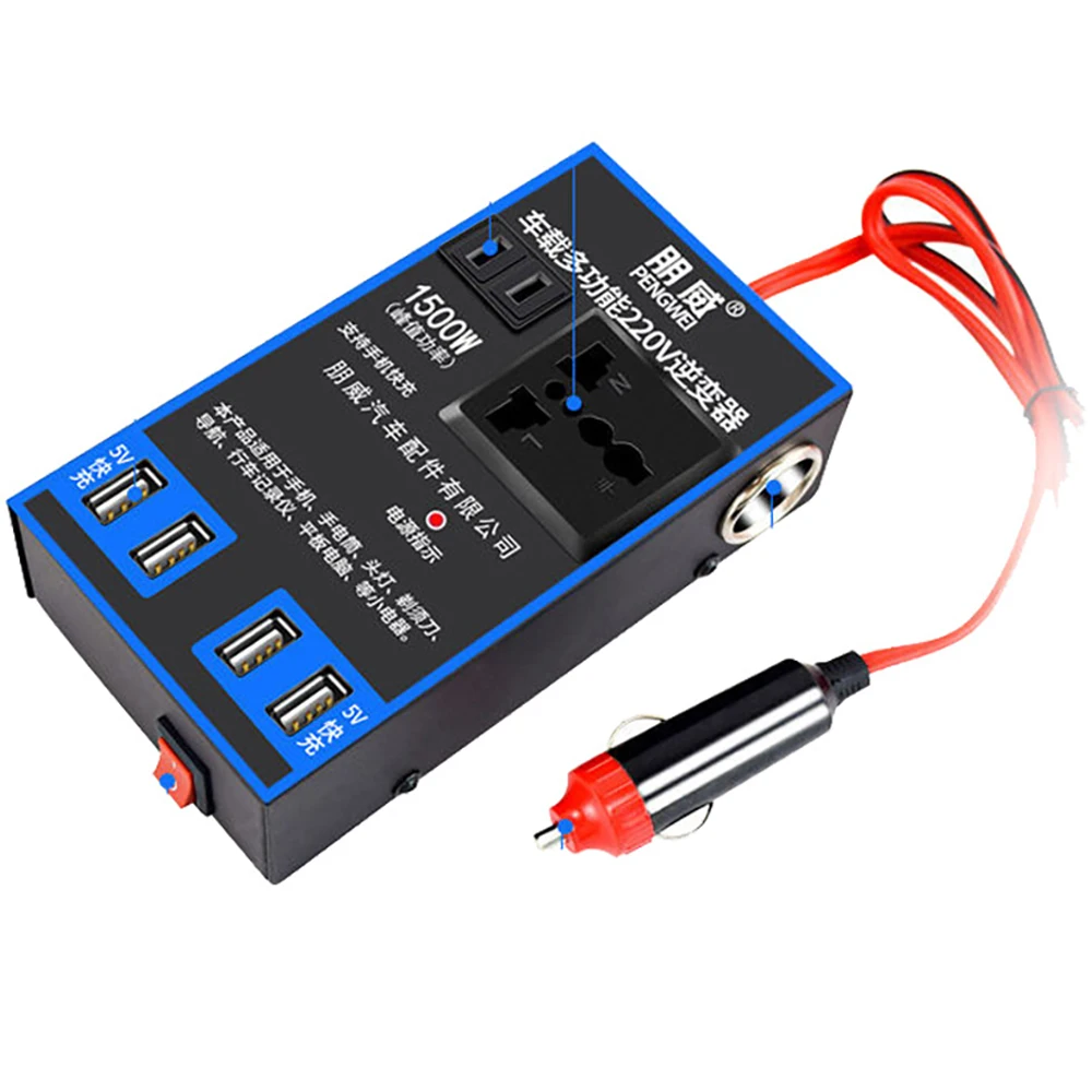 Car Inverter 1500W Peak DC12V/24V To 220V Sockets For Car Appliances Power Inverter With 4 USB Vehicle Inverter For Car Truck
Car Inverter 1500W Peak DC12V/24V To 220V Sockets For Car Appliances Power Inverter With 4 USB Vehicle Inverter For Car Truck