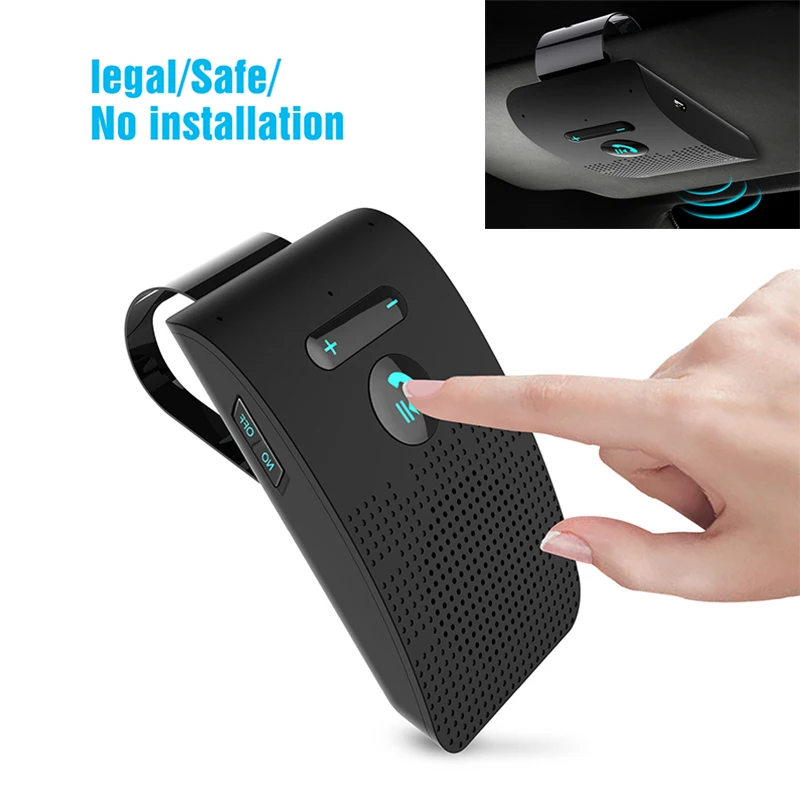 

Bluetooth Speaker Handsfree Car Kit Sun Visor Clip Wireless Audio Receiver Speakerphone Loud Music Player manos libres coche