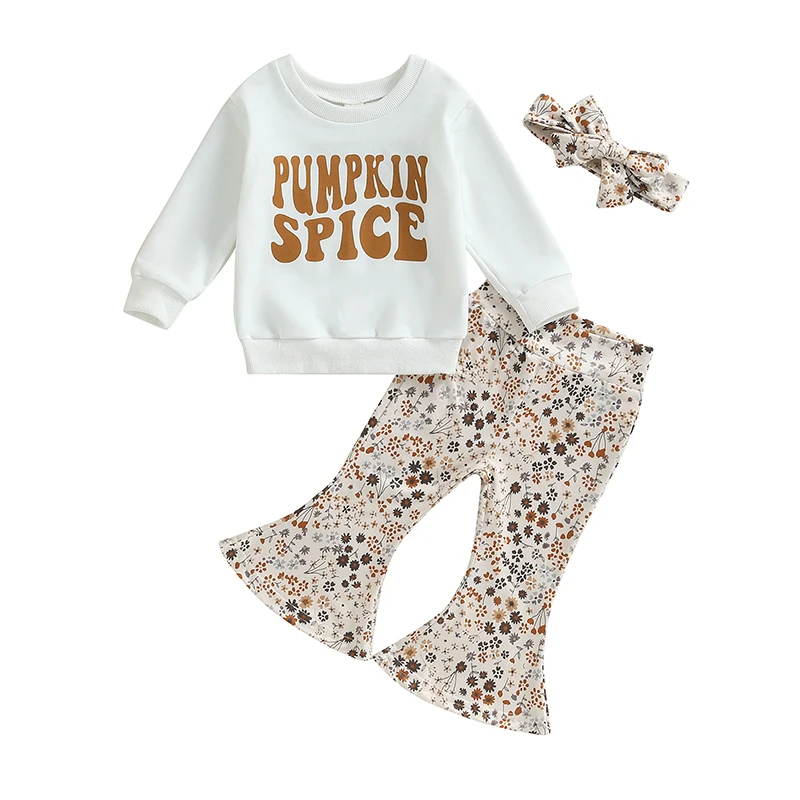 2023 New Baby Girls 3Pcs Fall Outfits Long Sleeve Sweatshirt + Floral Bell Bottoms + Headband Set Toddler Clothes
2023 New Baby Girls 3Pcs Fall Outfits Long Sleeve Sweatshirt + Floral Bell Bottoms + Headband Set Toddler Clothes