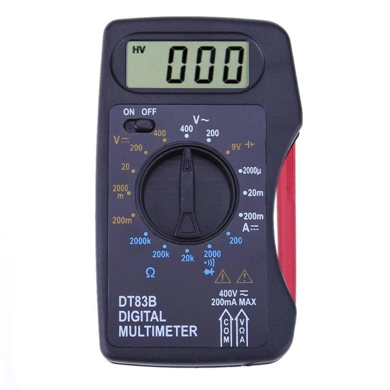 DT83B Pocket Digital Multimeter Ammeter Voltmeter DC/AC Resistor Ohm Voltage Multi Meter Tester Electrical Instruments 
DT83B Pocket Digital Multimeter Ammeter Voltmeter DC/AC Resistor Ohm Voltage Multi Meter Tester Electrical Instruments